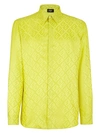 Fendi Tonal Silk Shirt In Green