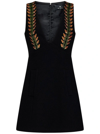 Etro Mini Dress In Black