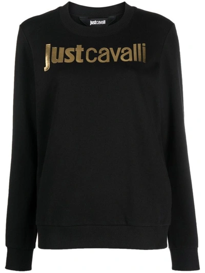 Just Cavalli Logo-print Cotton T-shirt In Black