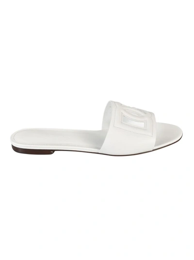 Dolce & Gabbana White Slides Sandals
