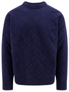 Bottega Veneta 3d Intreccio Crewneck Wool Sweater In Blue
