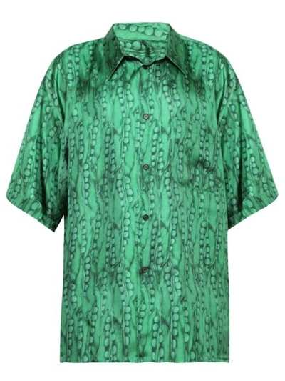 Givenchy Hawaii Shirt With Front Pocket In Green