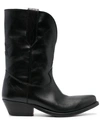 GOLDEN GOOSE BLACK LEATHER ANKLE BOOTS