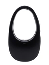 Coperni Curved Leather Tote Bag In Black