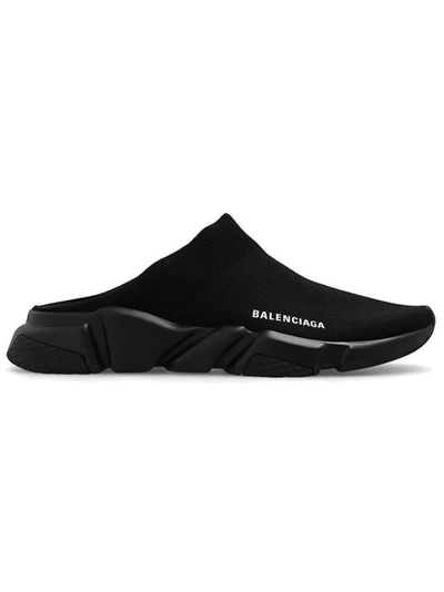 Balenciaga Men's Speed Knit Mule Slides In Black