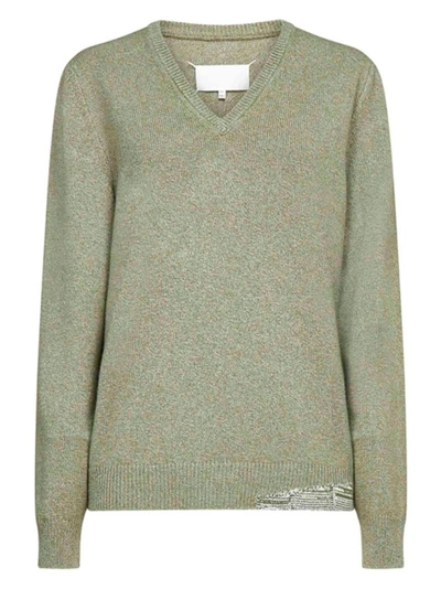 MAISON MARGIELA GREEN WOOL AND CASHMERE SWEATER