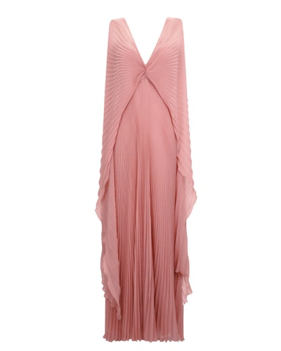 Gemy Maalouf Pleated Chiffon Dress - Long Dresses In Pink