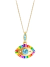 Nevernot 14kt Yellow Gold Rainbow Diamond And Topaz Necklace In Not Applicable