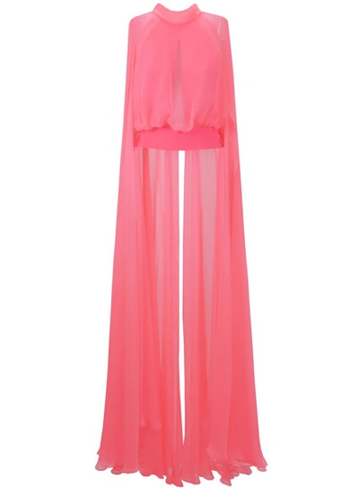 Gemy Maalouf High-neckline Top And Mermaid Cut Skirt - Sets In Pink