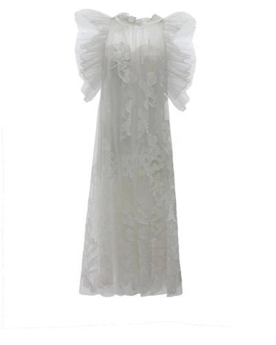 Gemy Maalouf A-cut Embroidered Midi Dress - Midi Dresses In White