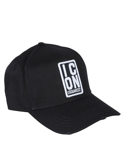 Dsquared2 Icon-embroidered Cotton Baseball Cap In Black