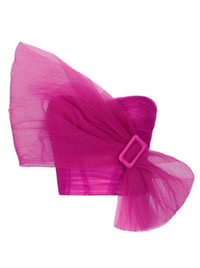 Gemy Maalouf Tulle Corset - Tops In Pink