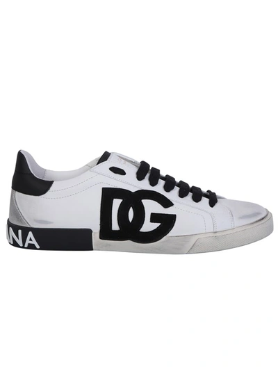 Dolce & Gabbana Calf Leather Iconic Sneakes In White