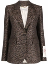 Golden Goose Leopard Print Blazer In Brown