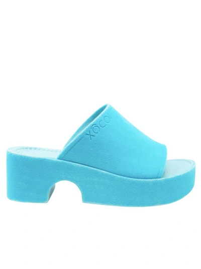 Xocoi Mula Low Sandals In Turquoise