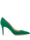 GIANVITO ROSSI GREEN PUMPS WITH HEEL