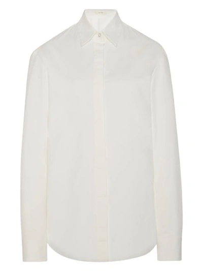 The Row Derica Cotton And Cashmere Shirt In White