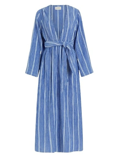 Mara Hoffman Blair Jules Stripe Maxi Dress In Blue | ModeSens