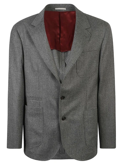 Brunello Cucinelli Single-breasted Blazer In Grey