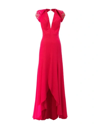 Gemy Maalouf Embellished Details Long Dress - Long Dresses In Red