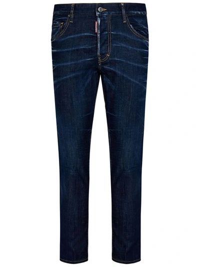 Dsquared2 Stretch Cotton Denim In Blue