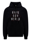 44 Label Group Fallout Logo-print Cotton Hoodie In Black