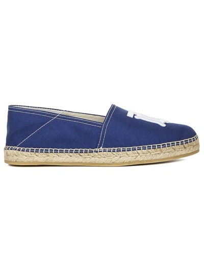 BURBERRY BLUE COTTON CANVAS ESPADRILLES