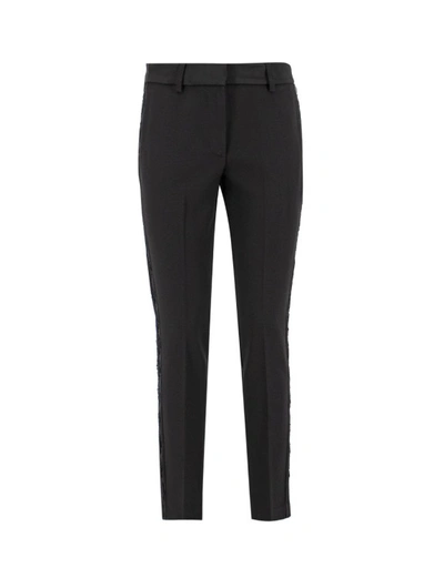 ERMANNO SCERVINO BLACK TAILORED CUT TROUSERS WITH HIGH WAIST AND STRAIGHT LEGS