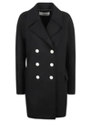 Lanvin Sophisticated Woolen Double-breasted Coat With Peak Lapels In Black