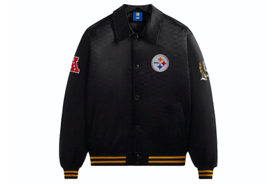 Pre-owned Kith X Nfl Steelers Satin Bomber Jacket Black