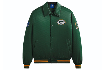 Pre-owned Kith X Nfl Packers Satin Bomber Jacket Board