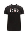 DSQUARED2 COTTON T-SHIRT WITH ICONIC HEART PIXEL PRINT ON THE FRONT