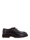 DOUCAL'S BLACK LEATHER LACE-UP SHOE
