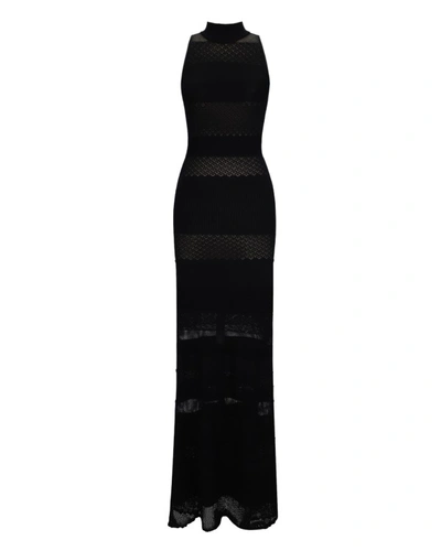 Gemy Maalouf Halter Neckline Knit Dress - Long Dresses In Black