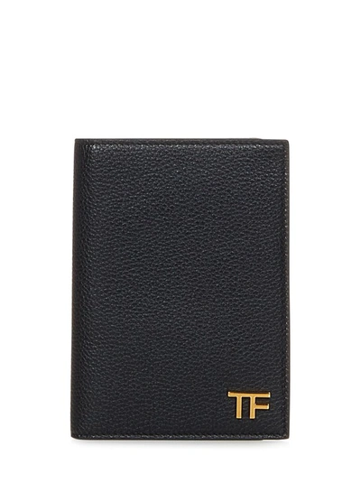 Tom Ford Black Leather Tf Logo Wallet