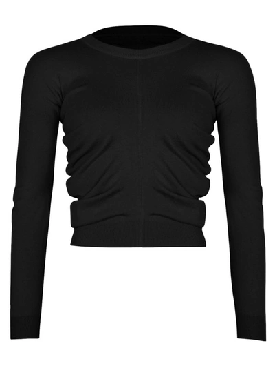 MAISON MARGIELA BLACK RIB KNIT JUMPER