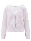 ALBERTA FERRETTI MOHAIR AND WOOL BLEND SWEATER WITH ROUCHES DETAIL