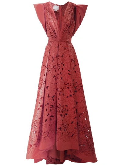 Gemy Maalouf Asymmetrical Length Long Dress - Long Dresses In Burgundy