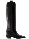 Aeyde 70mm Pointed-toe Leather Boots In Black