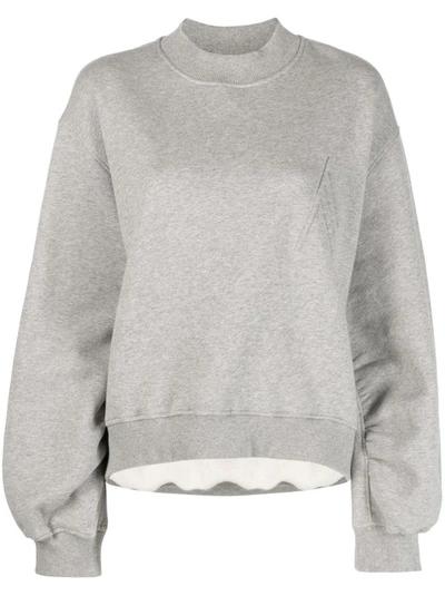 Attico Women's Logo Drop Shoulder Sweatshirt In Light Grey Melange
