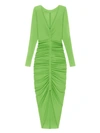 Givenchy Ruched Crepe De Chine Maxi Dress In Green