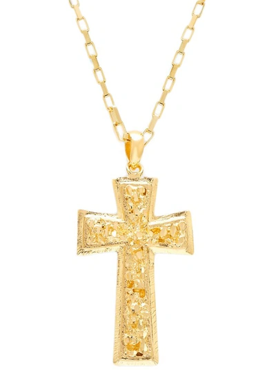 Veneda Carter Signature Cross Pendant Necklace In Gold