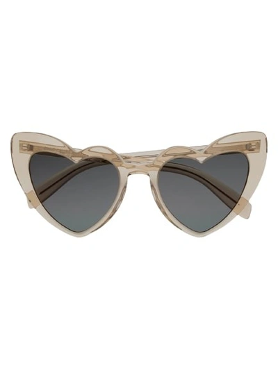 Saint Laurent Loulou Heart Sunglasses In Grey