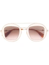 GUCCI ROUND METAL FRAME SUNGLASSES,GG0105S12143295