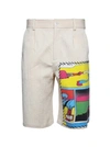 The Elder Statesman Virot Ripple Pleat Front Cotton Corduroy Shorts In White
