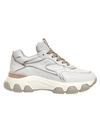 HOGAN HYPERACTIVE SNEAKERS IN WHITE LEATHER AND PLATINUM