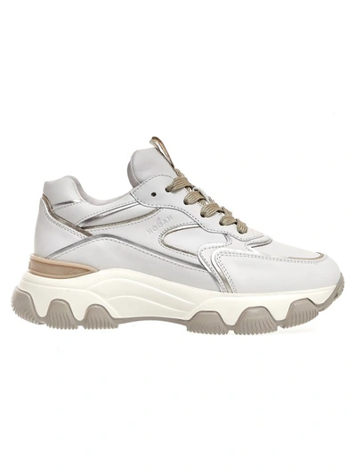 Hogan Hyperactive Sneakers In White Leather And Platinum