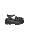 Miu Miu Logo-embossed Chunky Caged Sandals In Black