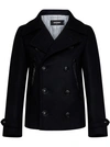 DSQUARED2 BLACK WOOL BLEND COAT