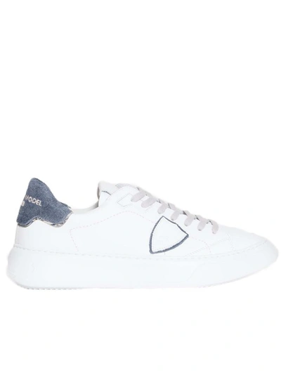 Philippe Model White Leather Retro Jeans Sneakers